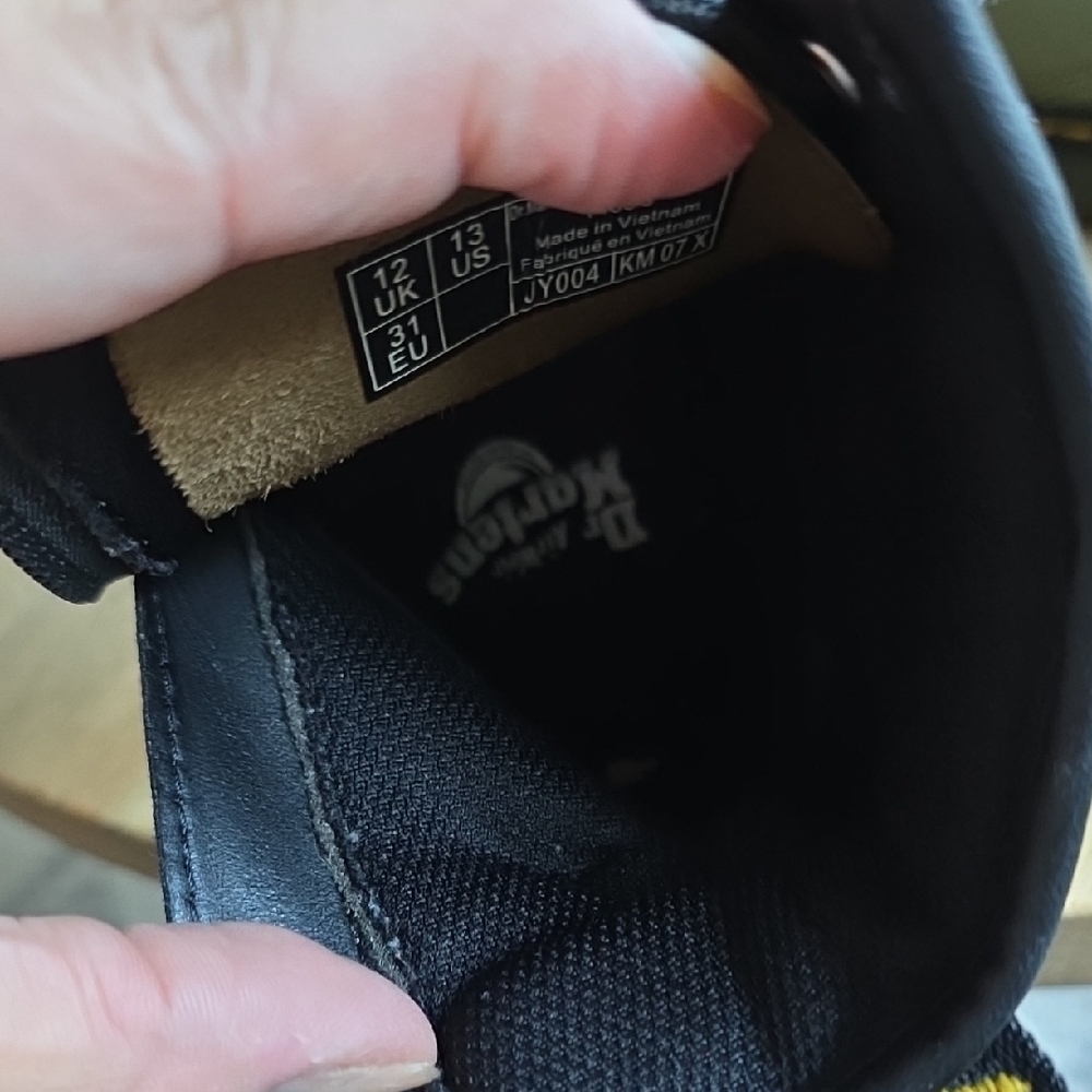 Dr. Martens Children's Olive Combat Boots - Picture 7 of 8